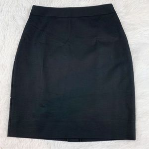 Kate Spade black pencil skirt solid workwear back slits exposed zipper